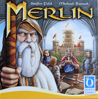 Recto de la boite de MERLIN (Queen Games)